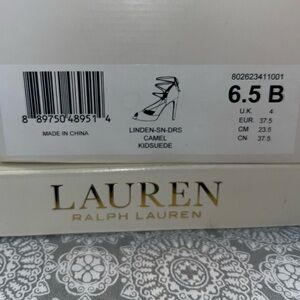 Lauren Ralph Lauren Camel Suede Heels